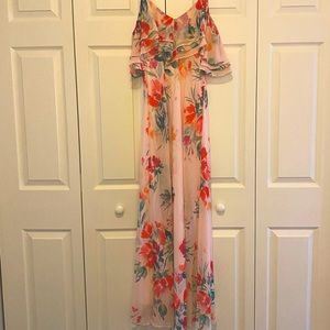 Calvin Klein Pink Floor Length Floral Dress